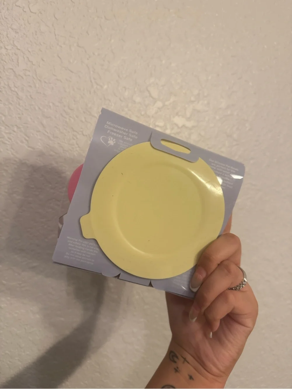 Silicone Pet Food & Water Bowl - Pink and cream